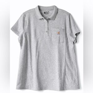 Carhartt Light Heather Gray Relaxed Fit Polo